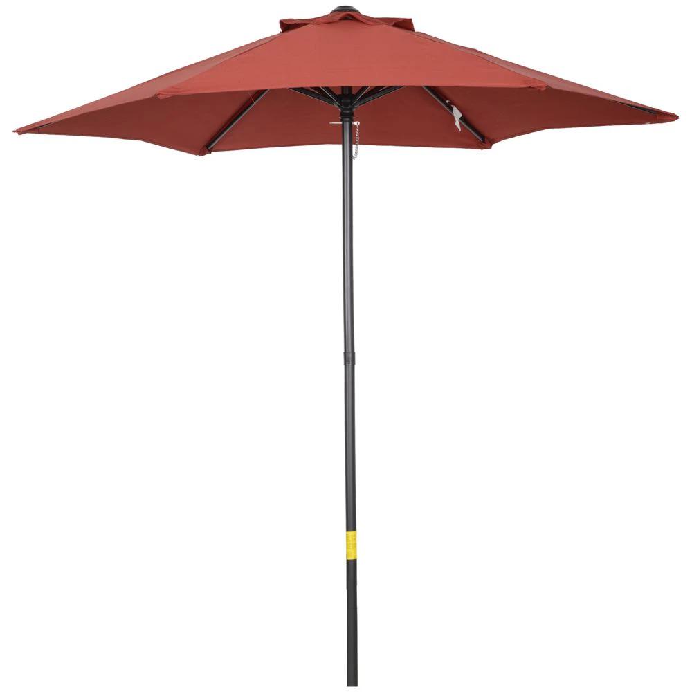 2m Parasol Patio Umbrella, Wine Red by Outsunny