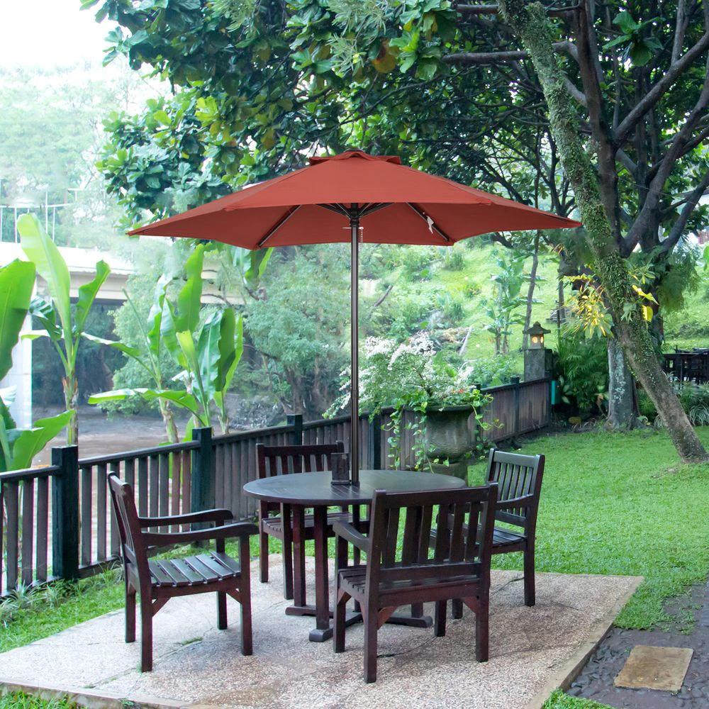 2m Parasol Patio Umbrella, Wine Red by Outsunny