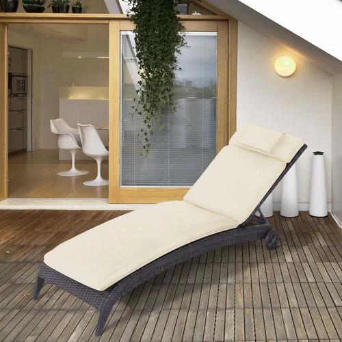 Outsunny Outsunny Garden Sun Lounger Chair Cushion Reclining Relaxer Indoor Outdoor - Sun Lounger
