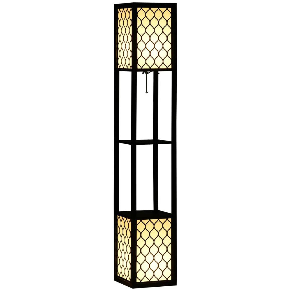 Floor Lamp with Shelves, 2 Light, Modern Standing Lamps for Living Room Bedroom by Unbranded