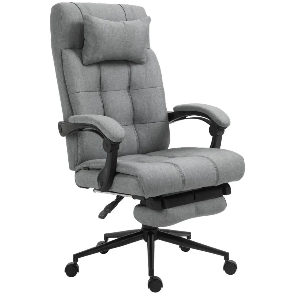 Ergonomic Office Chair Adjustable Height Rolling Swivel w/ Armrest Light Grey by Unbranded