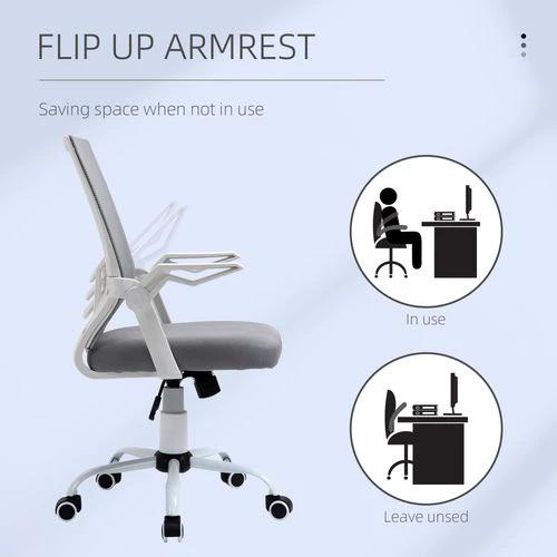 Unbranded Mesh Swivel Office Chair Task Computer Chair w/ Lumbar Support, Grey Vinsetto - Office Chair