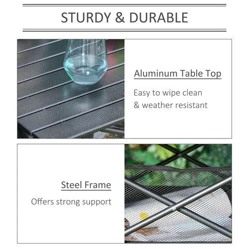Unbranded Aluminum Camping Table Roll-Top Folding Table Picnic Table w/ Mesh Bag, Black - Picnic Tables