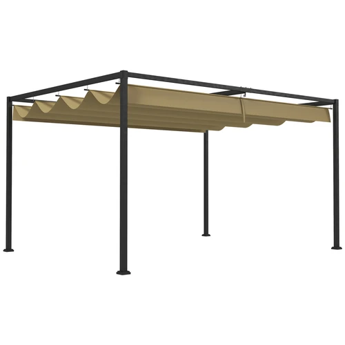 Outsunny 4x3 Meter Metal Pergola Gazebo with Retractable Canopy and UV Protection for Outdoor Gatherings by Outsunny