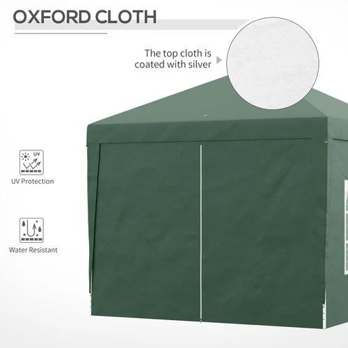 Outsunny 3mx3m Pop Up Gazebo Party Tent Canopy Marquee with Storage Bag Green by Outsunny