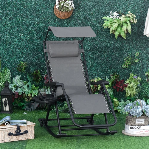 Folding Recliner Chair with Adjustable Backrest and Zero-Gravity Design for Outdoor Relaxation by Unbranded