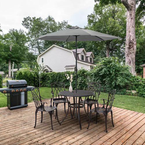 Outsunny Sturdy Cast Aluminium 4-Seater Garden Table Set for Small Spaces - Uncategorized Garden Set