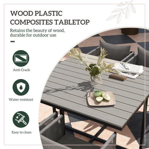 Outsunny Rattan Dining Set, Rattan Cube Dining Sets w/ Space-saving Design by Outsunny