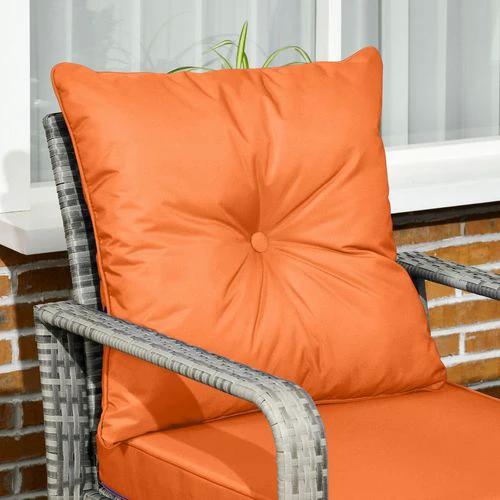 3 PCs PE Rattan Garden Sofa Set w/ 2 Chairs & Storage Table Orange by Outsunny