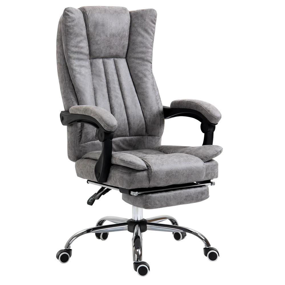 Vinsetto Executive Office Chair Computer Swivel Chair for Home with Arm, Footrest, Grey - Office Chair
