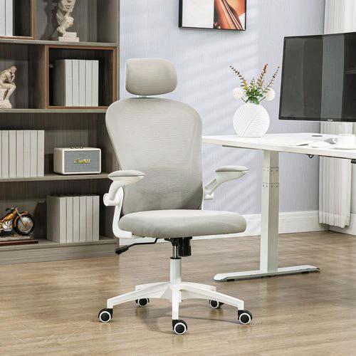 Vinsetto Mesh Office Chair with Headrest, 4D Lumbar Support, Flip-up Arm by Vinsetto