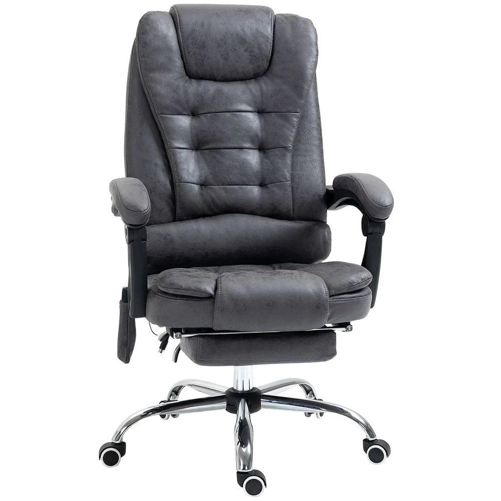 Vintage High Back Heated Massage Office Chair w/ 6 Vibration Points, Dark Grey by Vinsetto