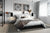 Modern bedroom white and black theme double bed