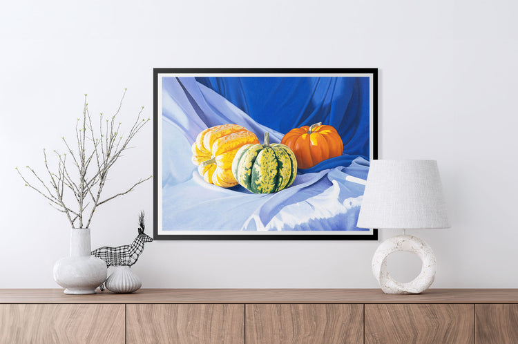 decorative wall art featuring pumpkins in the main picture