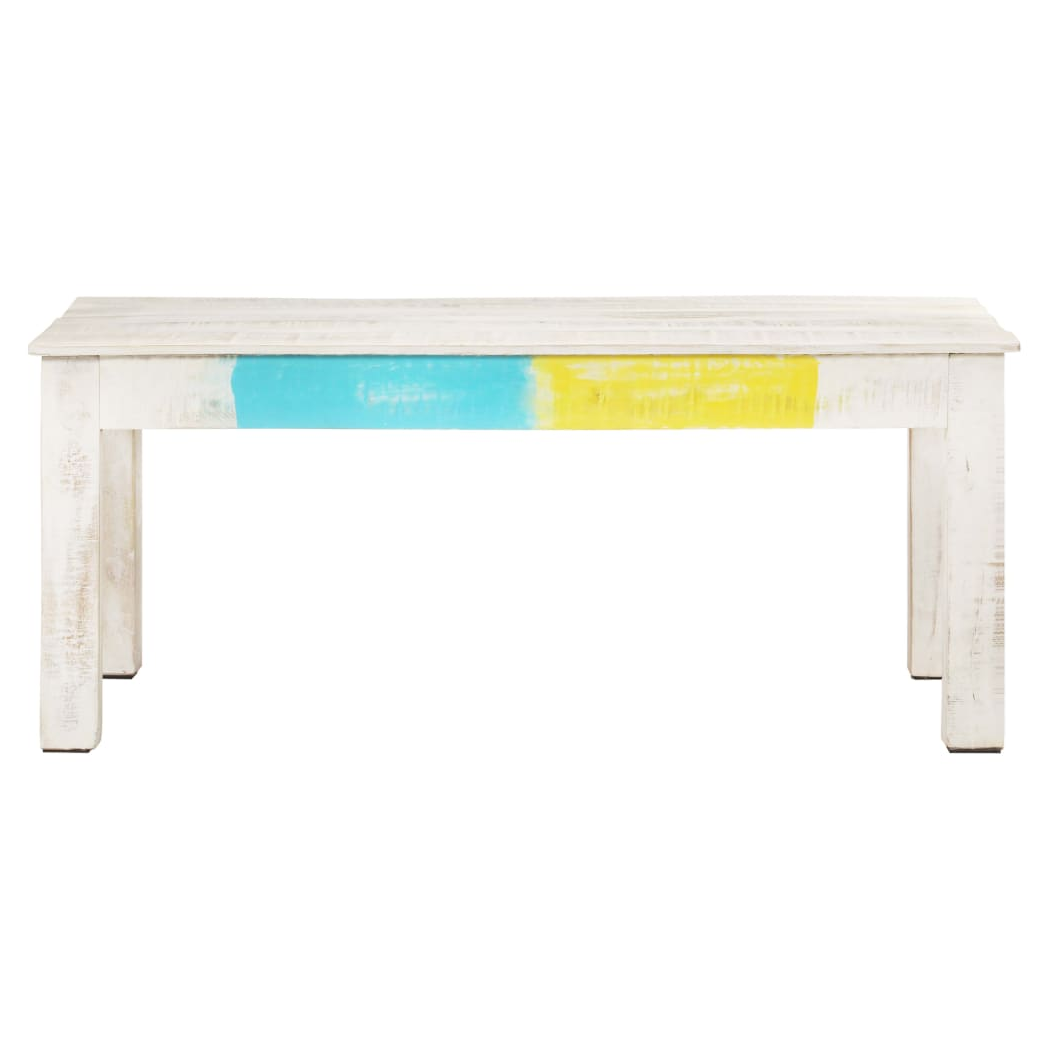 VidaXL Coffee Table 110x60x45 Cm Whitewashed Solid Mango Wood For Living Room Decor - vidaXL - Home Symphony