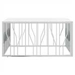 VidaXL Coffee Table 100x100x50 cm Stainless Steel And Glass Tempered Top Modern Centerpiece For Living Rooms by vidaXL