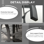 Outsunny Outsunny Garden Table with Parasol Hole for Four, Slatted Metal Plate Top Grey - Garden Table