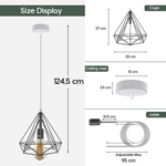 LEDSONE Red Vintage Industrial Pendant Lamp Geometric Cage E27 Loft Lighting For Home Decor - Ceiling Lights