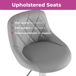 Neo Neo Set of Two Grey Leather Bar Stools - Bar Stool