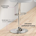 Neo Neo Set of Two Grey Leather Bar Stools - Bar Stool