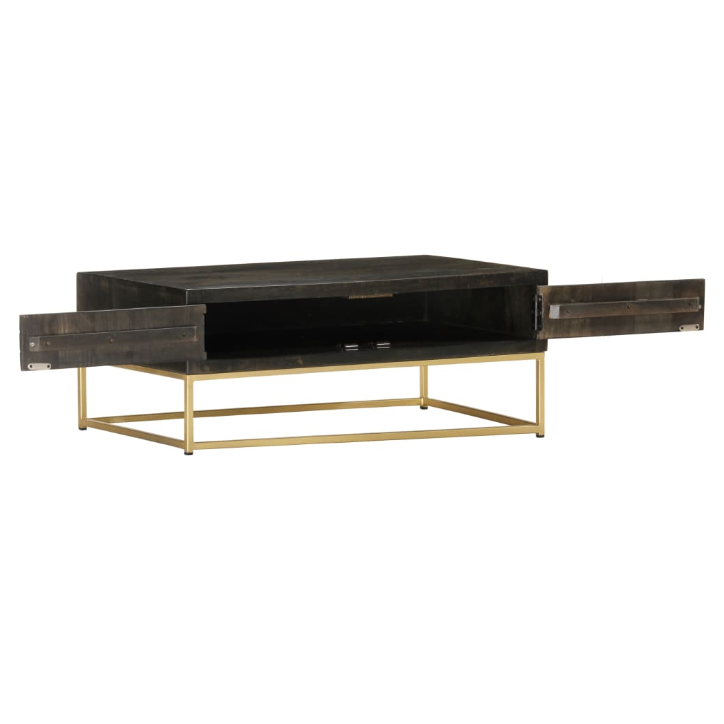 VidaXL Coffee Table 90x50x35 Black Gold Living