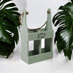 MSL 39CM RUSTIC GREEN 2 BOTTLE WINE HOLDER - Wine Rack