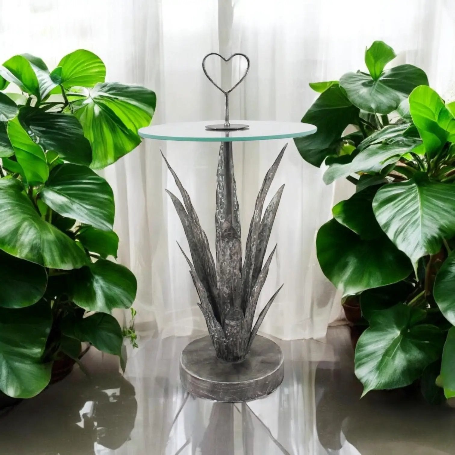 MSL 79CM METAL TABLE leaf design - Lamp
