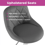 Neo Neo Set of Two Dark Grey Leather Bar Stools - Bar Stool
