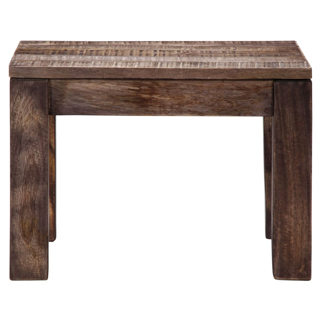 Rustic Mango Wood Coffee Table 50x50x35 Cm Solid Top Ideal for Living Room Decor