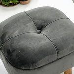Premium Velvet Ottoman 18in Square Soft Gray Upholstery For Living Room Comfort And Lounge Style - MSL - Home Symphony
