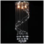 vidaXL Ceiling Lamp Crystal Beads Silver Spiral G9 Elegant Home Decor Statement Lighting - vidaXL - Home Symphony