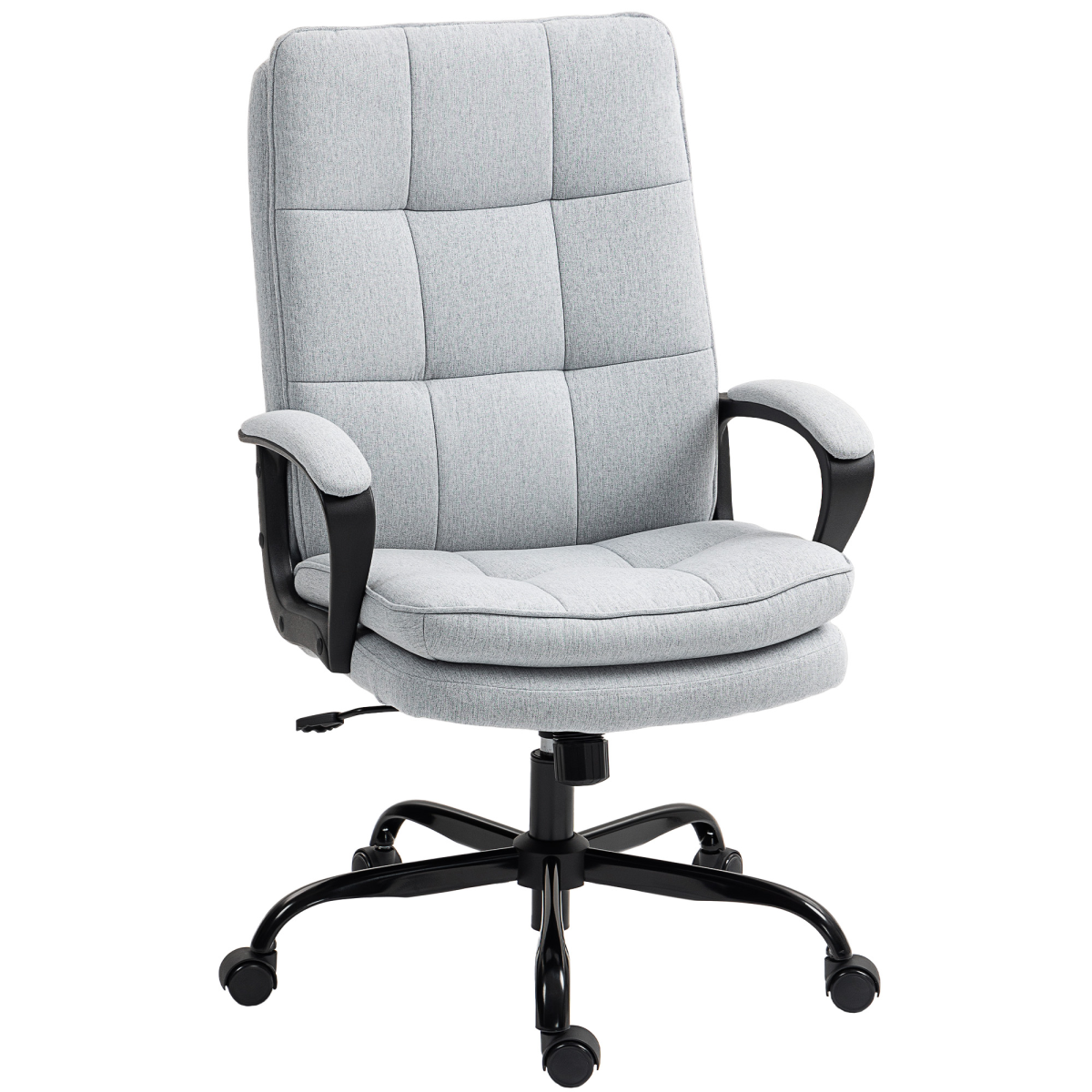 HOMCOM Fabric Office Chair Standard Size Double Layer Foam Padding Tilting For Home Office - HOMCOM - Home Symphony