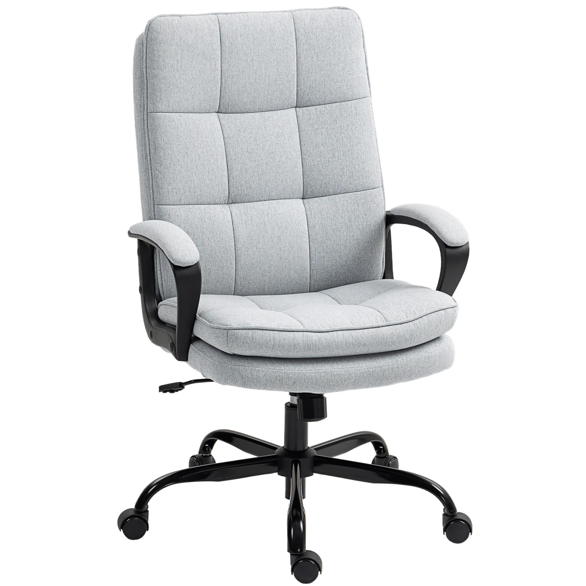 HOMCOM HOMCOM Fabric Office Chair Standard Size Double Layer Foam Padding Tilting For Home Office - Office Chair