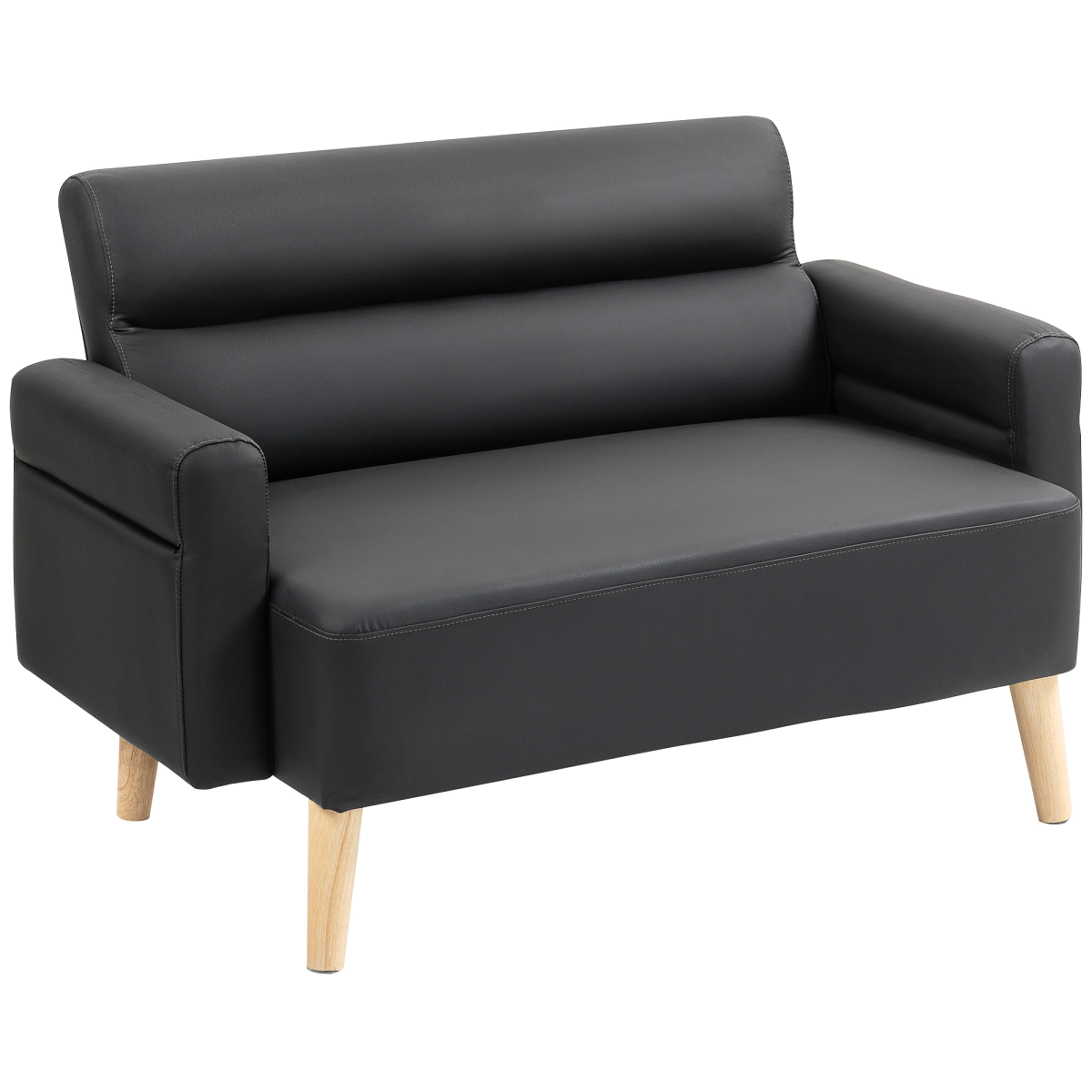 HOMCOM 2 Seater Sofa Compact Faux Leather For Small Spaces - HOMCOM - Home Symphony