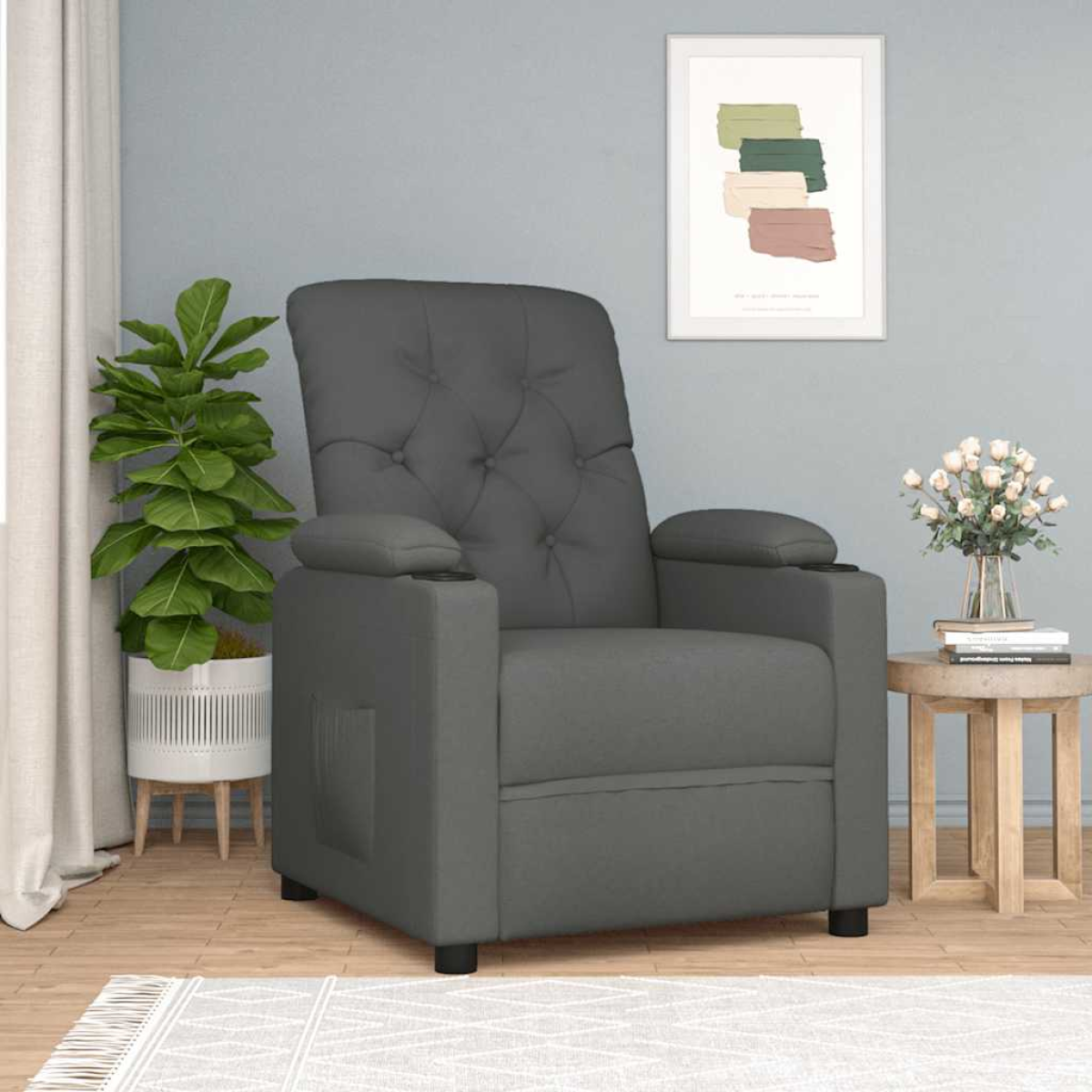 VidaXL Recliner Chair Dark Grey Plush Comfort Living Room - vidaXL - Home Symphony