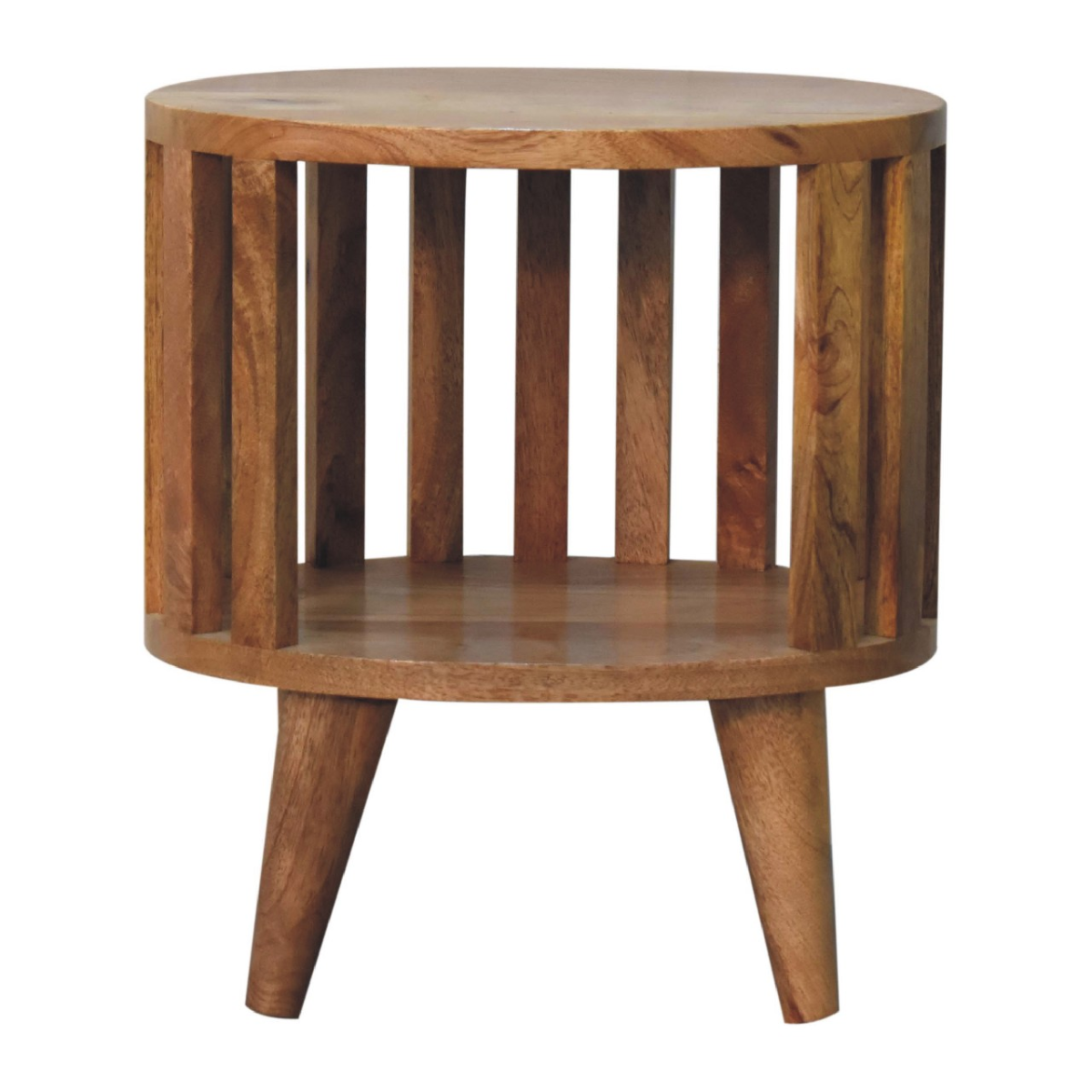 Artisan Bedside Table Solid Mango Wood Compact Single Shelf With Open Top For Modern Japanese Bedroom - Artisan Furniture - Home Symphony