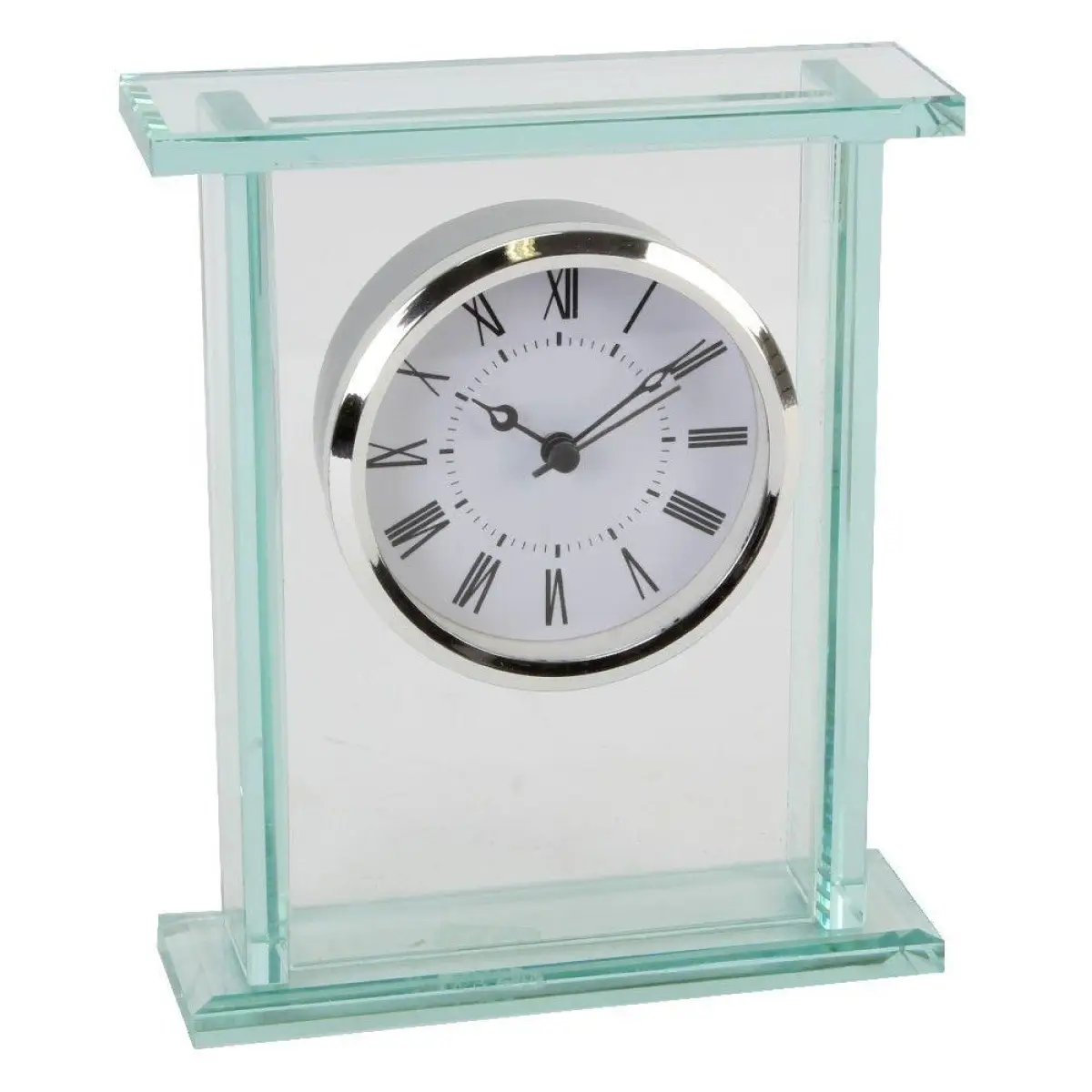 WIDDOP Wm.Widdop Glass Silver Bezel Mantel Clock - Clock