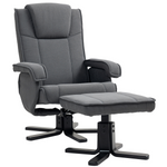 HOMCOM Velvet Recliner Medium Footstool 135 Degree Home in charcoal grey with plush padding.