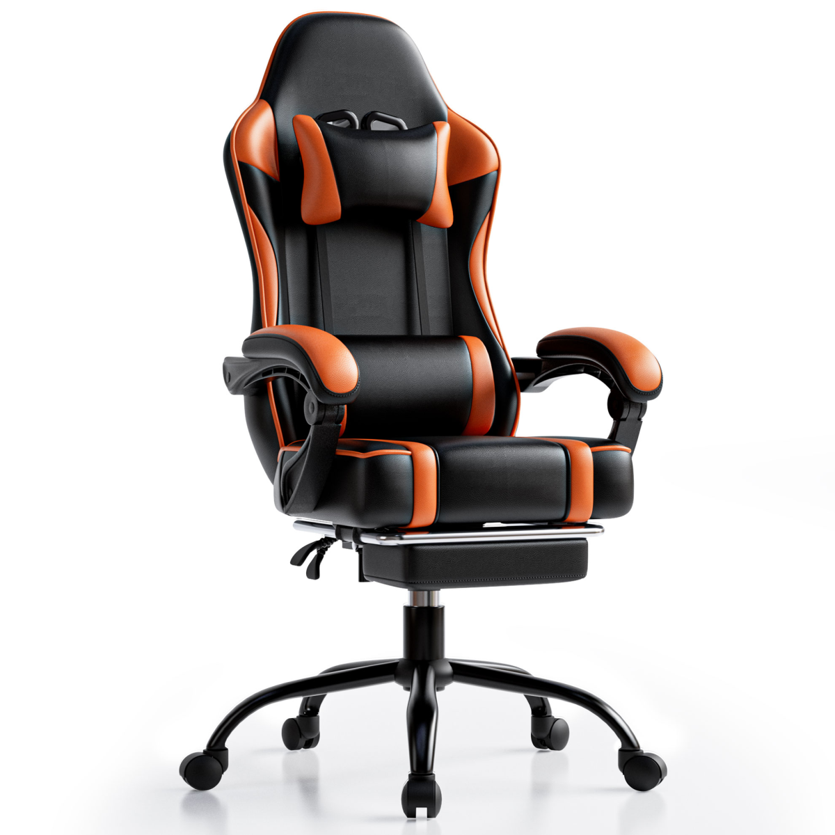 Premium Gaming Chair Height Adjustable With Footrest Gamer Home Symphony, built-in footrest, alloy frame.