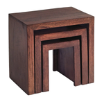Indian Hub Toko Dark Mango Nest Of 3 Tables - Nest of Tables
