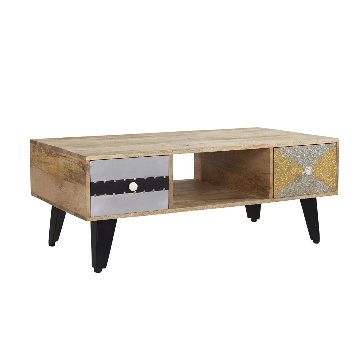 Indian Hub Sorio Coffee Table 4-Drawers Handcrafted Living - Coffee Table