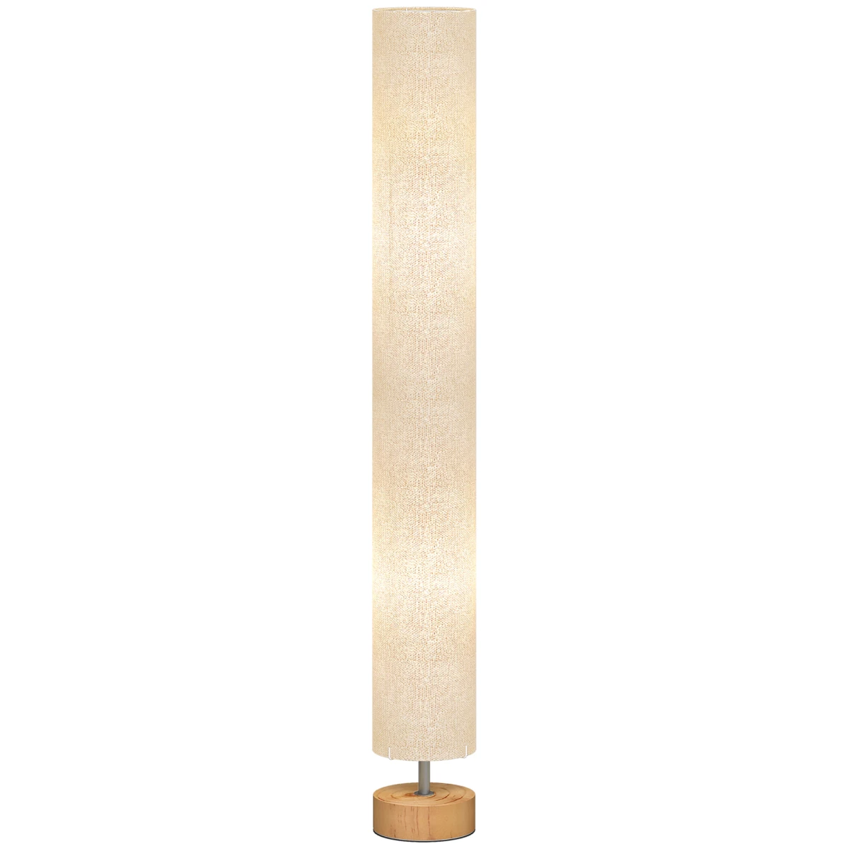 HOMCOM LED Floor Lamp Slim 3000K 4500K 6500K Adjustable Colour Temperature With Fabric Shade Foot Switch For Living Room by HOMCOM