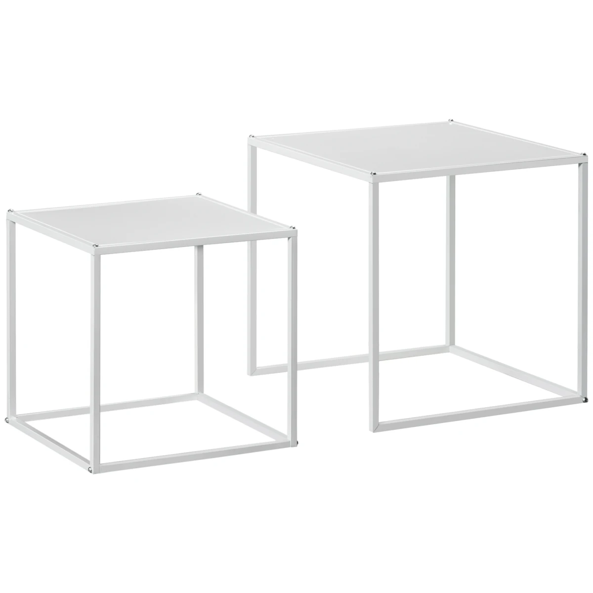 HOMCOM HOMCOM Nesting Tables Two Sizes Steel Frame Home - Nest of Tables