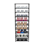 10 Tier Stackable Shoe Rack Storage Shelves - Stainless Steel Frame Holds 50 Pairs Of Shoes - N/A - Home Symphony