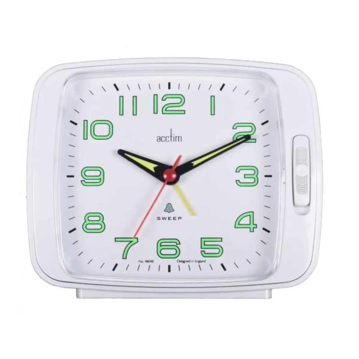 Acctim Acctim Ada Luminous tipped hands and numbers with Snooze White Alarm Clock 15702 - Clock