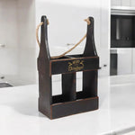 MSL 39CM WOODEN BLACK 2 BOTTLE WINE HOLDER - Wine Rack