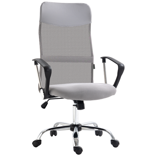 HOMCOM Executive Office Chair High Back Mesh Back Seat Desk Chairs, Light Grey offers style and comfort for your workspace.