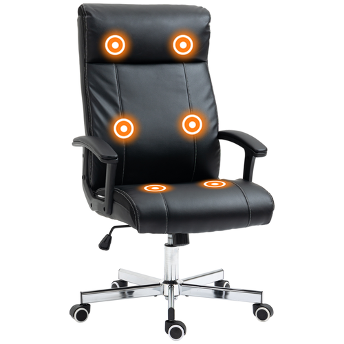 Vinsetto Massage Office Chair PU Leather Computer Chair w/ Tilt Function Black offers ergonomic comfort and relaxation features.