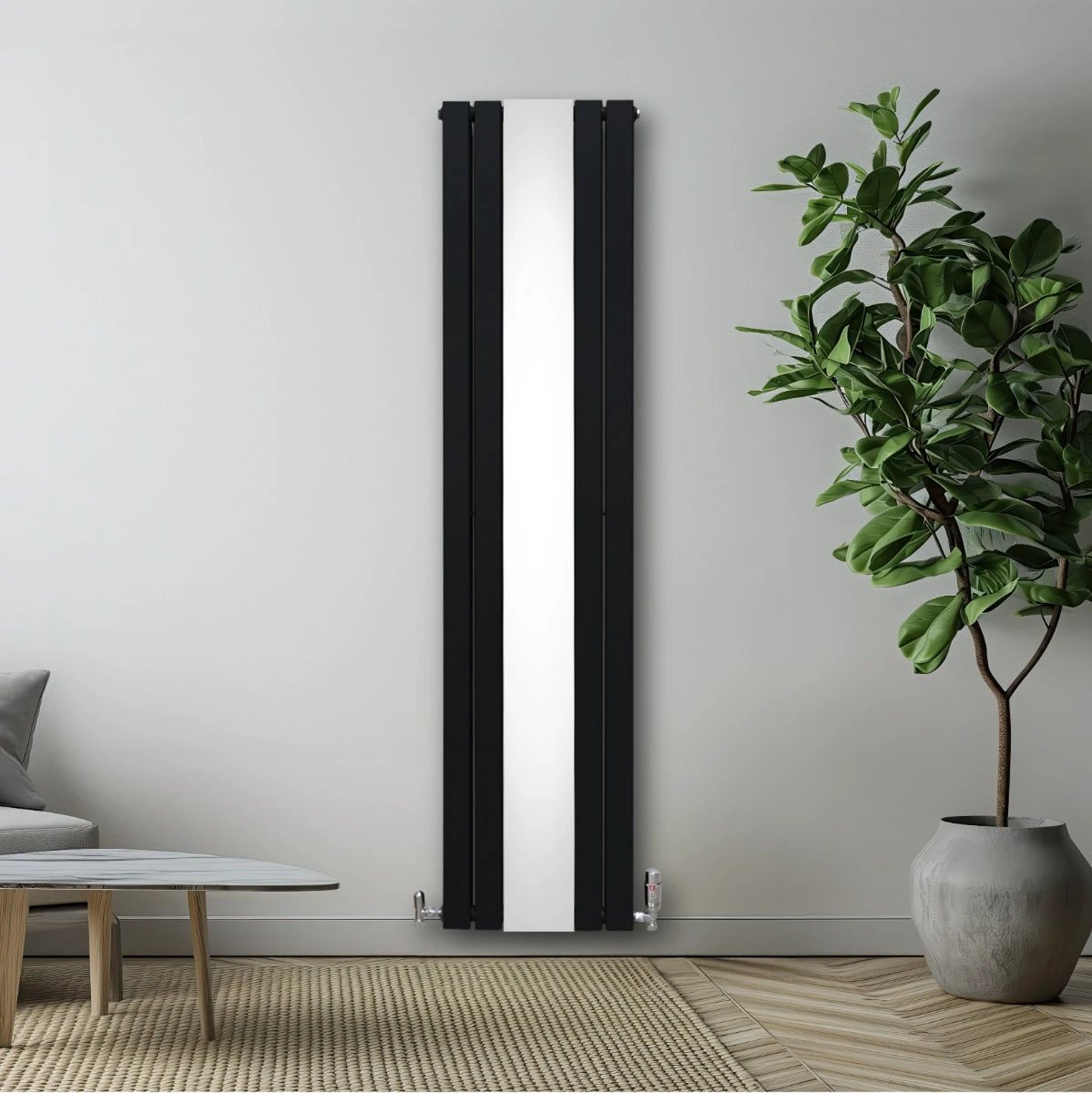 Monster Shop Premium Flat Radiator 1800x425 Black Mirror Home - Radiator