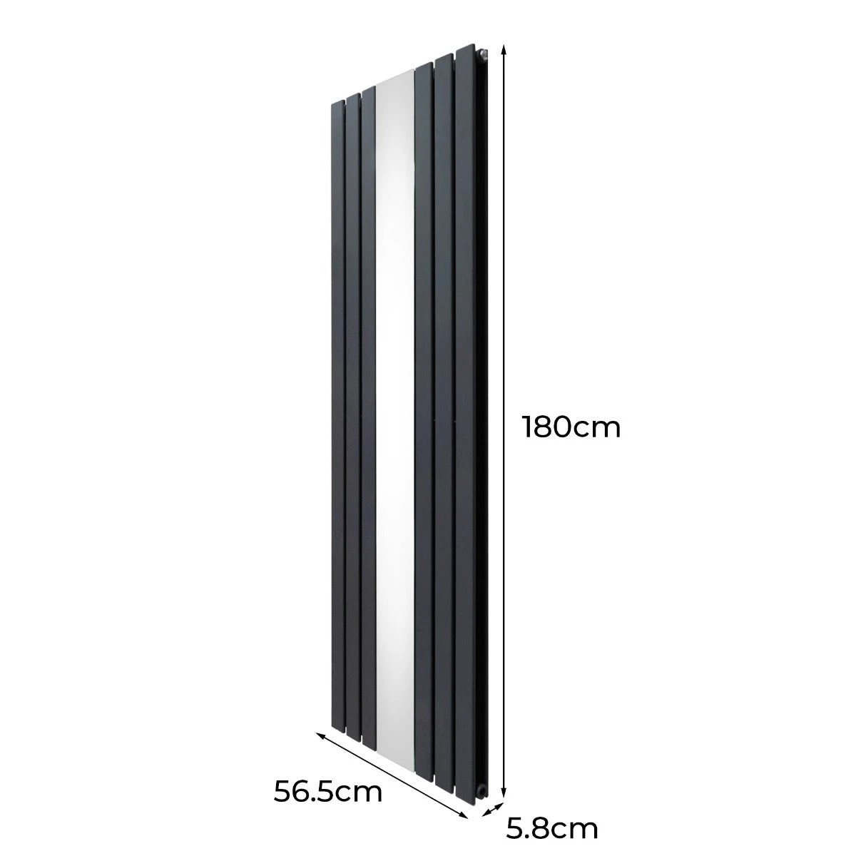 Monster Shop Premium Flat Mirror Radiator 1800mm x 565mm Home - Radiator